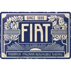 Placa metalica Fiat - Since 1899 Logo Blue 20x30 cm